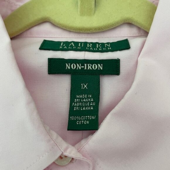 Lauren by Ralph Lauren Women’s 1X Pink 100% Cotton Blouse - Picture 4 of 4